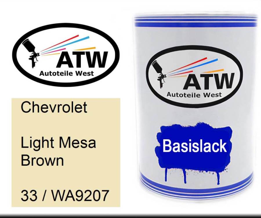 Chevrolet, Light Mesa Brown, 33 / WA9207: 500ml Lackdose, von ATW Autoteile West.